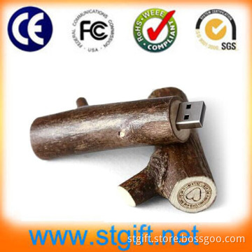 Natural Tree Branch Shape with Wood USB Flash Drive